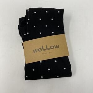 Wellow Bamboo Compression Socks L XL Black Polka Dots Knee Length 18-25 mmHg